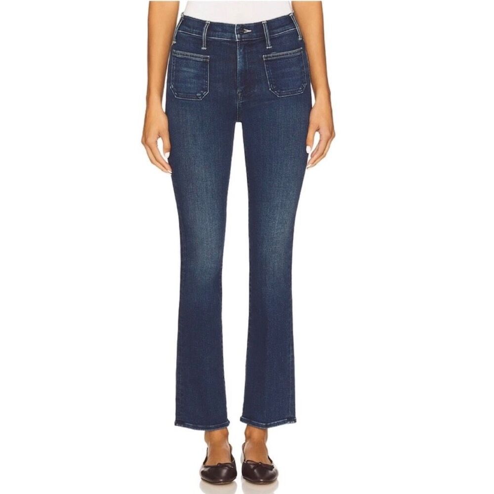 Mother The Patch Pocket Insider Flood Jeans You’re A Riot Blue Denim Size 29 NWT
